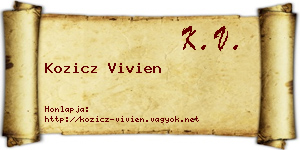 Kozicz Vivien névjegykártya